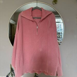 AERIE Quarter-Zip Knitted Sweater